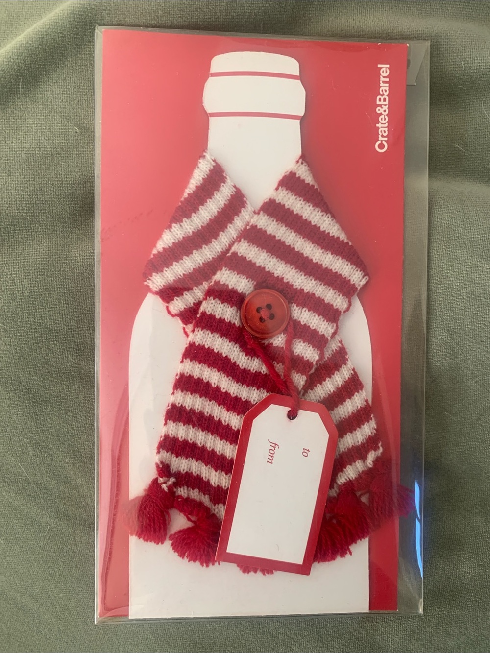 Crate&Barrel Wine Scarf Scarf Gift Tag with Button